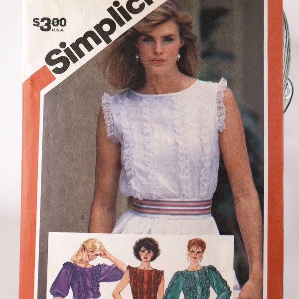 Blouse Pattern Ruffled Blouse Pattern Simplicity 5941 Size 12 Pattern Clothing Pattern Womens Pattern Back Buttoned Blouse Free Shipping