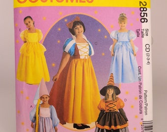 Halloween Costume McCalls 2856 Size 2-3-4 Childrens Costume Pattern Rupunzel Cinderella Belle Snow White Pretty Witch Costumes Free Shipping