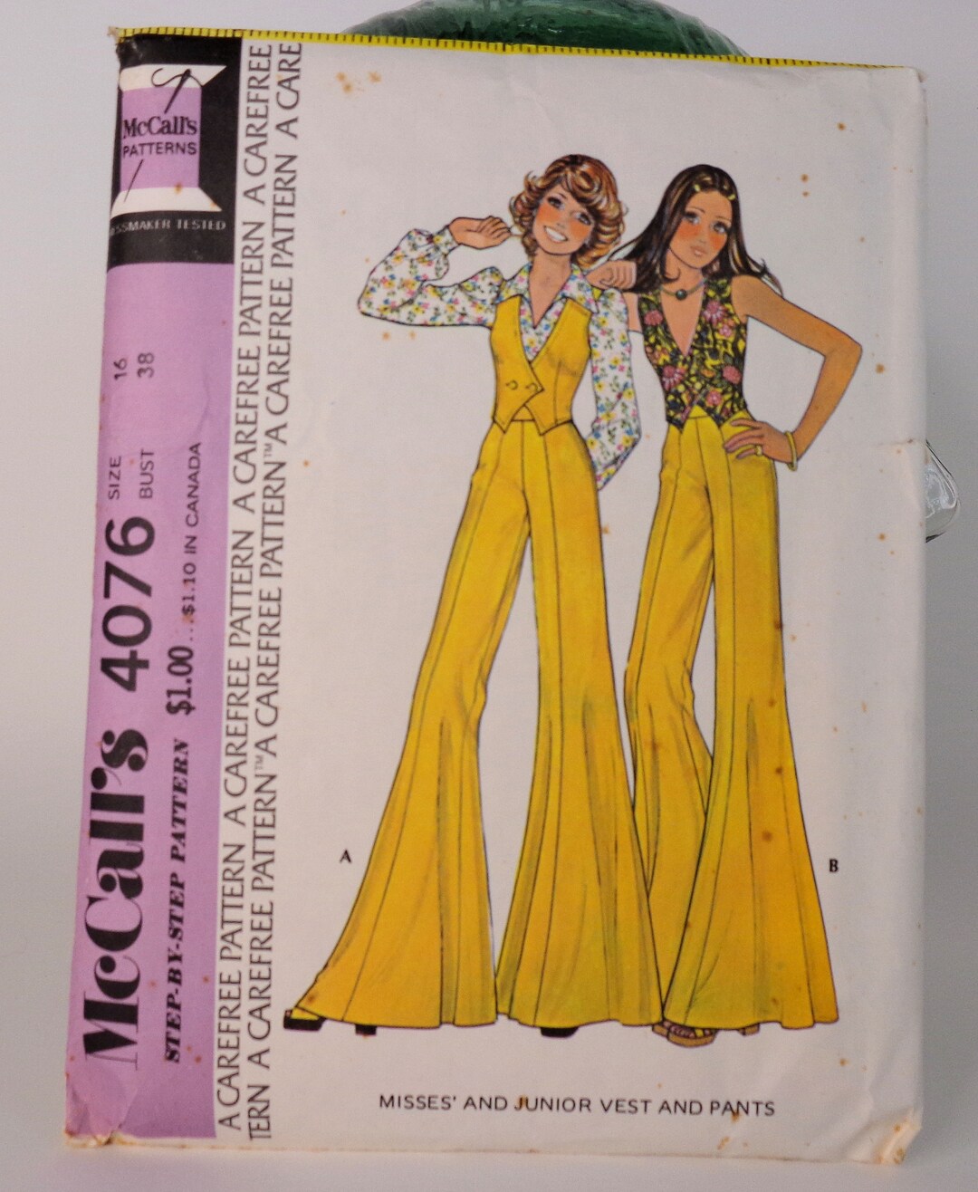 womens-vest-pattern-pants-pattern-mccalls-4076-size-16-pattern-etsy