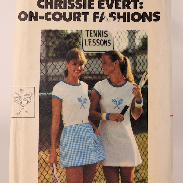 Tennis Dress Pattern Tennis Briefs T Shirt Reversible Skirt Pattern Butterick 5377 Size 10 Uncut Pattern FF Vintage Tennis Pattern Free Ship