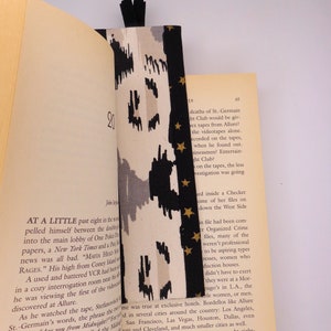 Bookmark Fabric Bookmark Black and Off White Bookmark Gift for Booklover Handmade Bookmark Stocking Stuffer Gift Idea Free Shipping