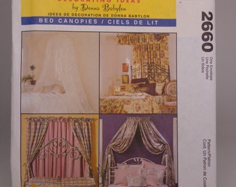 Bed Canopy Pattern 4 Bed Canopies McCalls 2660 Home Dec Pattern Uncut Pattern FF Free Shipping