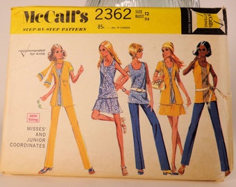 Womens Jacket Pattern Blouse Pattern Skirt Pattern Pants Pattern Mccalls 2362 Size 12 Wardrobe Pattern Clothing Pattern Free Shipping