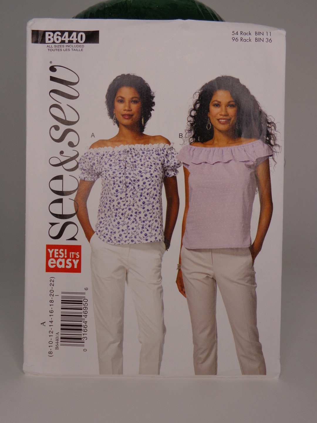 Misses' Top Pattern Pullover Top Pattern See & Sew 6440 Butterick 6440 ...