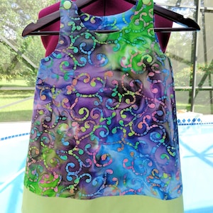 Girls Dress Batik Dress Summer Dress Cotton Dress Handmade Dress Girls Clothing Girls Sleeveless Dress Girls Size 5 Dress Free Shipping