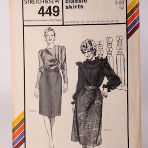 Skirt Pattern Stretch & Sew 449 Hip Size 30-46 Uncut Pattern FF Classic Skirt Pattern Clothing Pattern Womens Pattern Free Shipping
