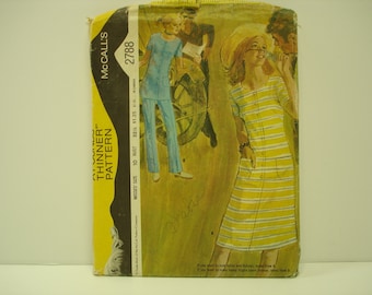 Vintage McCalls Pattern #2788 Circa 1971 Dress Pattern Tunic Pattern Pants Pattern Womens Pattern Ladies Pattern Clothing Pattern Sewing