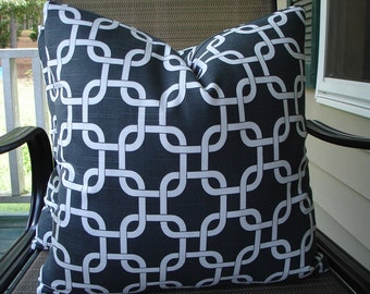 Geometric Pillow Covers One Pair 18 x 18 Handmade Dark Charcoal Grey and White Home Decor Throw Pillows Pair Grey Pillows Trendy Pillows