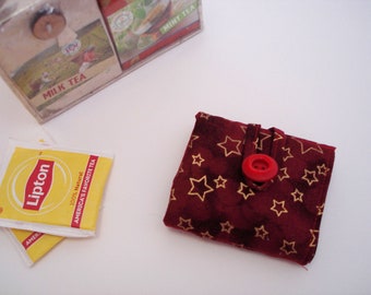 Tea Wallet Red Tea Holder Tea Bag Holder Travel Tea Wallet Organizer Foldable Tea Wallet Tea Keeper Tea Accessory Great Tea Gift Herbal Tea