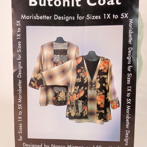 Butonit Coat Pattern Jacket Pattern Wearable Art Coat Pattern Size 1X To 5X Pattern Plus Size Jacket Pattern Uncut Pattern FF Free Shipping