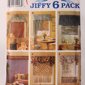 Patrón de tratamiento de ventanas Simplicity 8837 Patrón de cenefa FF sin cortar Patrón de panel Patrón de cubierta de varilla Patrón de decoración del hogar Envío gratuito