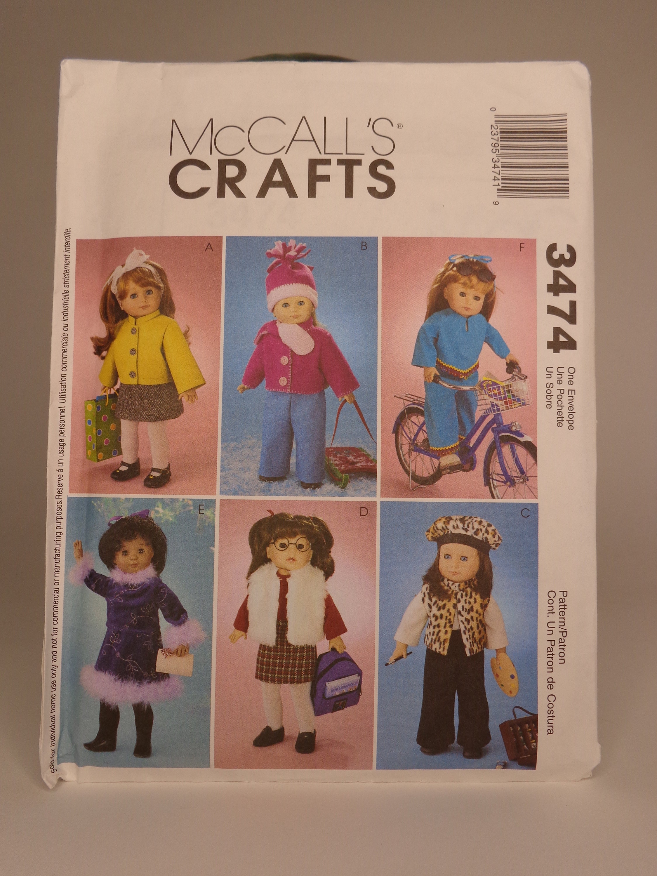  McCall's Patterns M5775 Doll Clothes for 18-Inch Doll and Toy  Dog, One Size Only : Arts, Crafts & Sewing