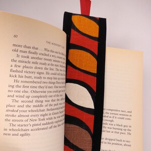 Bookmark Fabric Bookmark Plum Orange White Red Black Bookmark Gift for Booklover Handmade Bookmark Stocking Stuffer Gift Idea Free Shipping