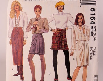 Skirt Pattern Wrap Skirt Pattern McCalls 6164 Size 14-16 Size Medium Uncut But Not FF 1 Hour Pattern Clothing Pattern Free Shipping