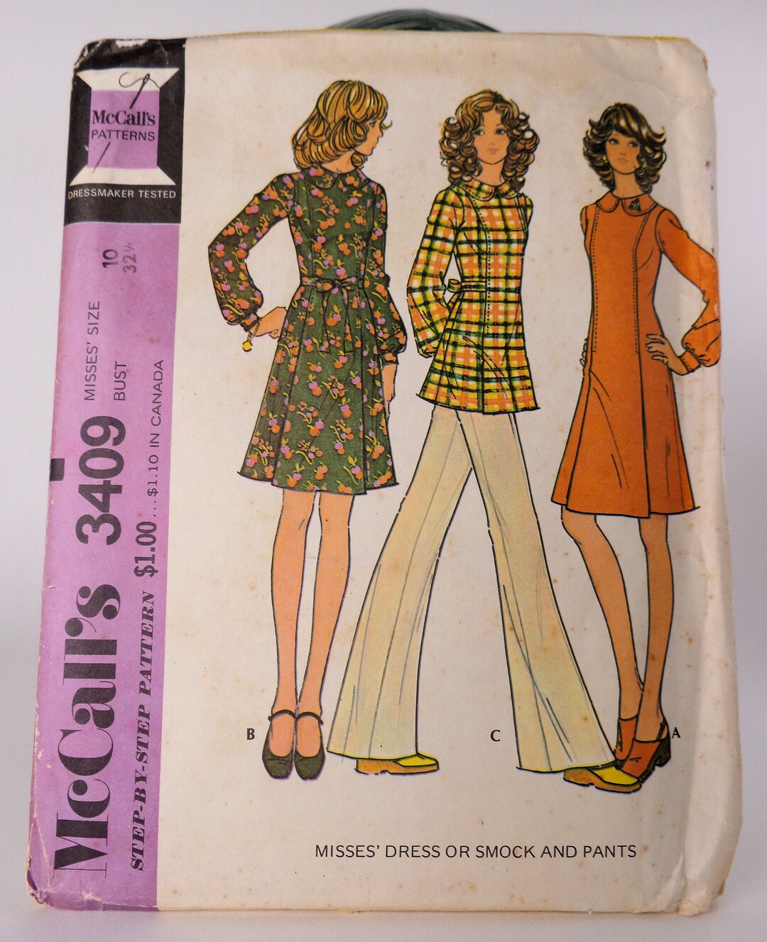 Womens Pants Pattern Dress Pattern Smock Pattern Mccalls 3409 Size 10 ...