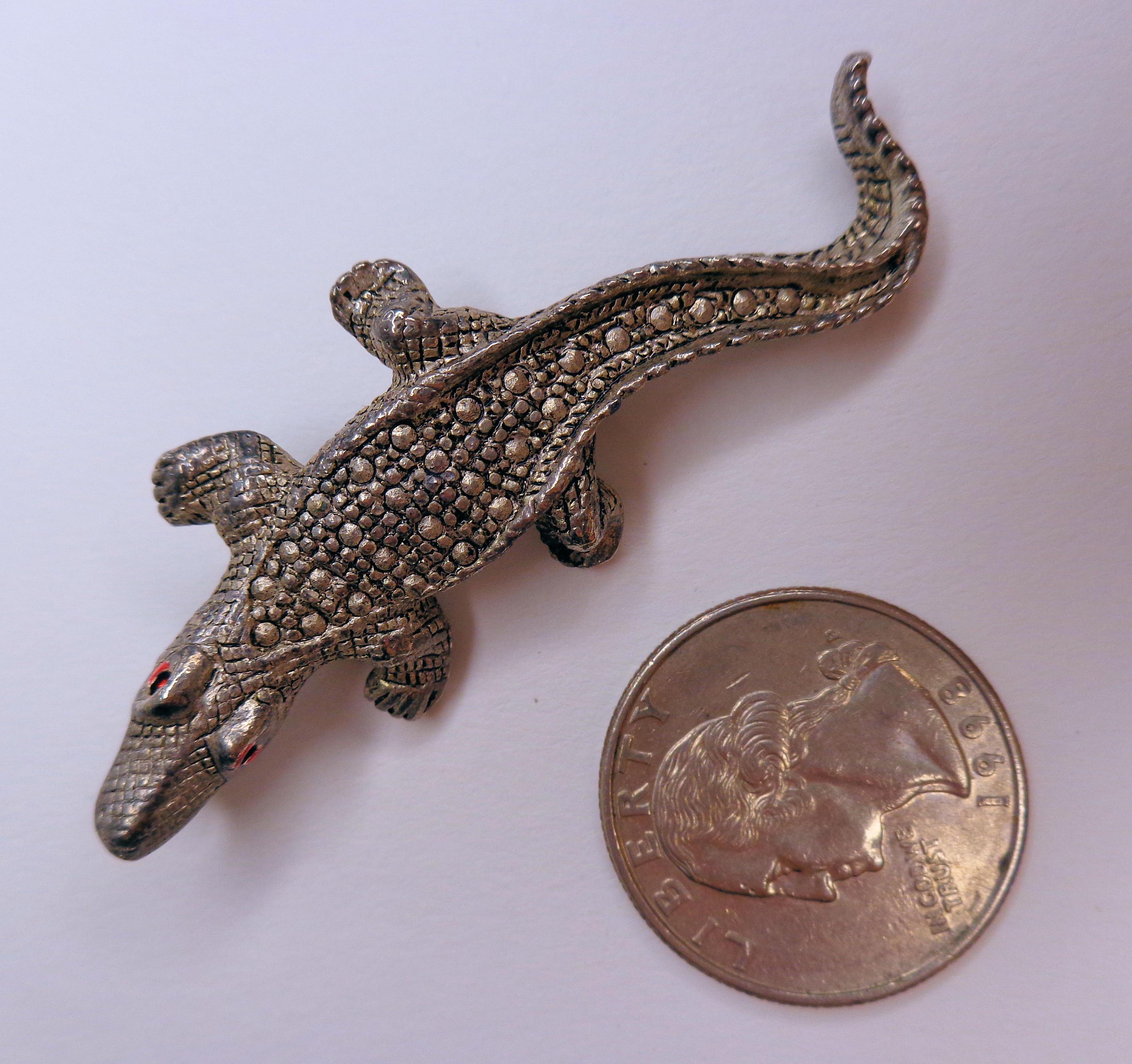 Vintage Alligator Pin Alligator Brooch Animal Brooch Vintage Lapel Pin ...