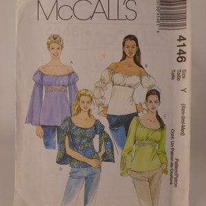 Womens Top Pattern Stretch Knit Pattern McCalls 4146 Size XSm-Sml-Med Size 4 to 14 Uncut Pattern FF Clothing Pattern Free Shipping