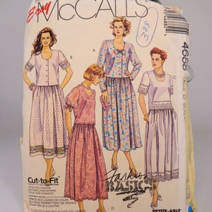 2 Piece Dress Pattern Top Pattern Skirt Pattern McCalls 4688 Size 8-10-12 Womens Pattern Clothing Pattern Free Shipping PLZ Read Description