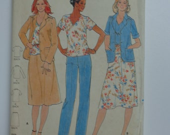 Pants Top Skirt Size 10 Uncut Butterick 6444 Misses Jacket