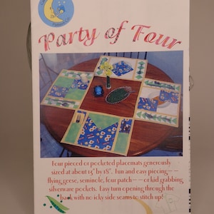 Placemat Pattern Quilted Placemat Pattern Pocketed Placemat Pattern Calico Moon Pattern #P-1004 Free Shipping