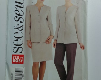 See & Sew Pattern 3940 Butterick 3940 Jacket Pattern Skirt Pattern Pants Pattern Easy to Sew Pattern Clothing Pattern Size 20-22-24 Uncut FF