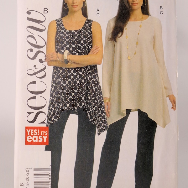 Womens Pants Pattern Tunic Pattern Top Pattern See & Sew 5203 Butterick 5203 Size 16-18-20-22 Uncut Pattern FF Clothing Pattern Free Ship