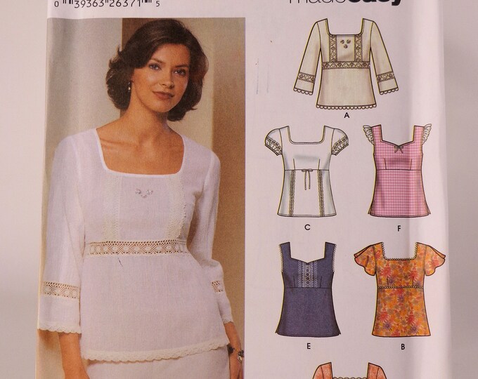 Womens Top Pattern Pullover Top Pattern Simplicity 5683 Size 4-6-8-10 ...