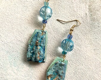 Mocha dangles upcycled artist palette