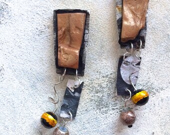 Mocha dangles upcycled artist palette