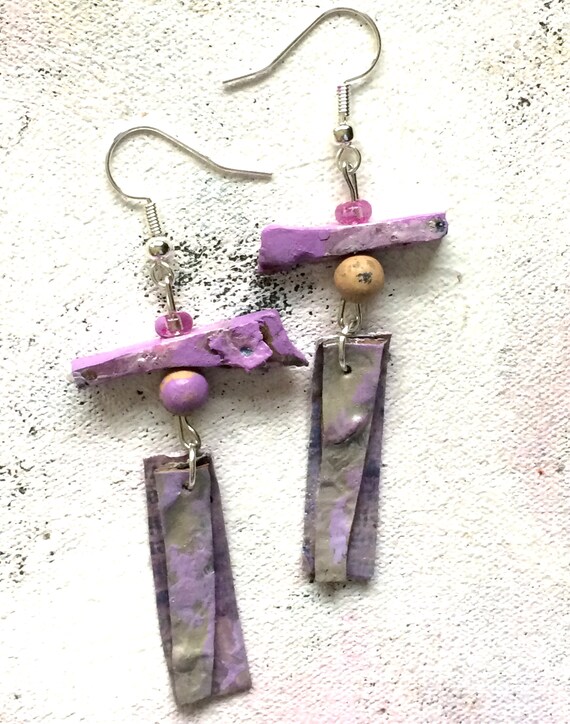 Mocha dangles upcycled artist palette