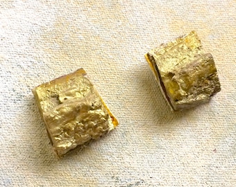 Gold nugget studs upcycled artist palette