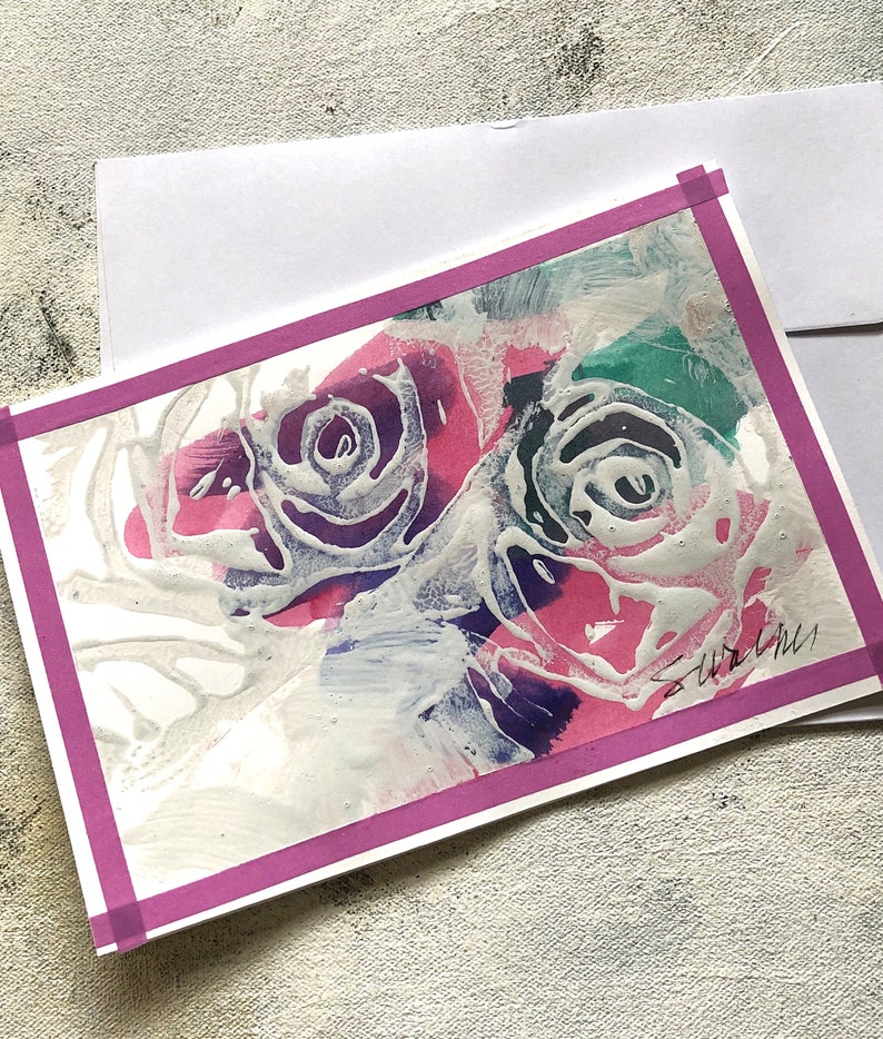 Roses rose border Art Card