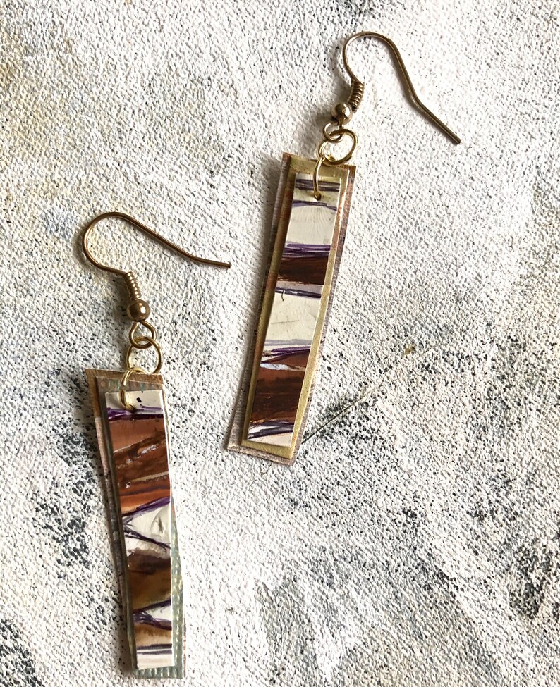 Mocha dangles upcycled artist palette
