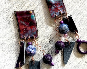 Purple Lorraines dangle earrings