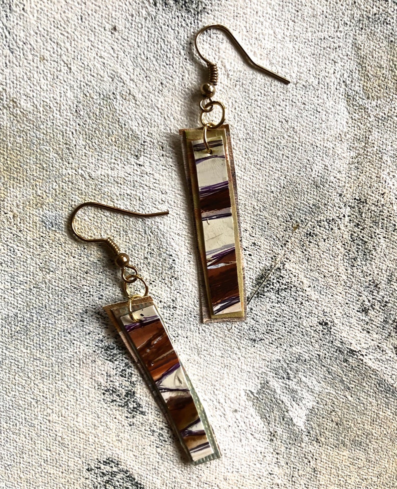 Mocha dangles upcycled artist palette