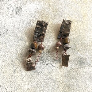 Mocha dangles upcycled artist palette