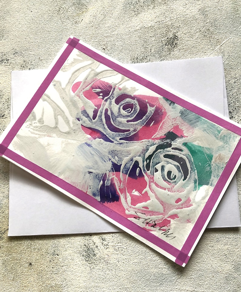 Roses rose border Art Card