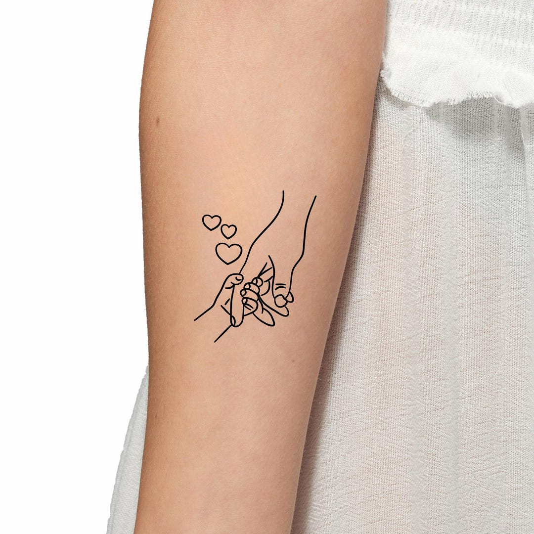 Mom and Baby Hand Temporary Tattoos L Set of 2 Family Hands Tattoo - Etsy