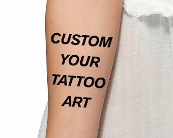 Custom Temporary Tattoo Any Image or Text | Personalized Photo Name Logo Temporary Tattoos l Custom Photo Tattoo