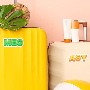 Custom Monogram Luggage Stickers Personalized Suitcase Decal Custom Name Luggage Decals Monogram Sticker for Luggage, book, Laptop and Phone