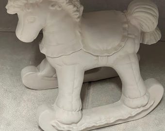 rocking horse bisque ready to paint