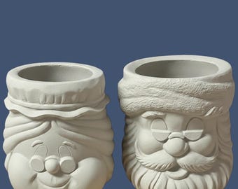 Mr Mrs clause mug bisque ready to paint