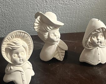 Sugarplum Girl Ornaments bisque ready to paint bisque