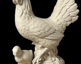 chicken and duckling bisque ready to paint