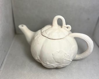 pumkin teapot bisque ready to paint