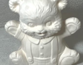 teddy bear ornament bisque ready to paint