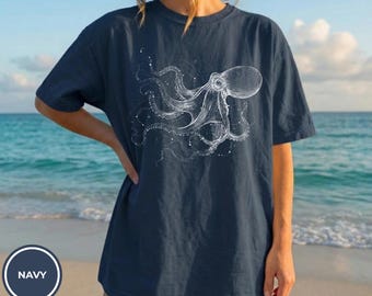 Constellation Octopus T-shirt | Marine Animal, Nautical Ocean Graphic Tee