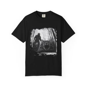 Found Footage Selfie Cat Bigfoot Halloween Monster Shirt, Funny Cat Shirt, Cat lover T Shirt, Big Foot Shirt, Horror Shirt, Spooky Shirt image 2