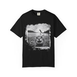 Found Footage Selfie Cat Loch Ness Monster Shirt, Selfie Cat Halloween Line, Cat lover Shirt, Loch Ness Monster Shirt, Halloween Horror Gift image 2