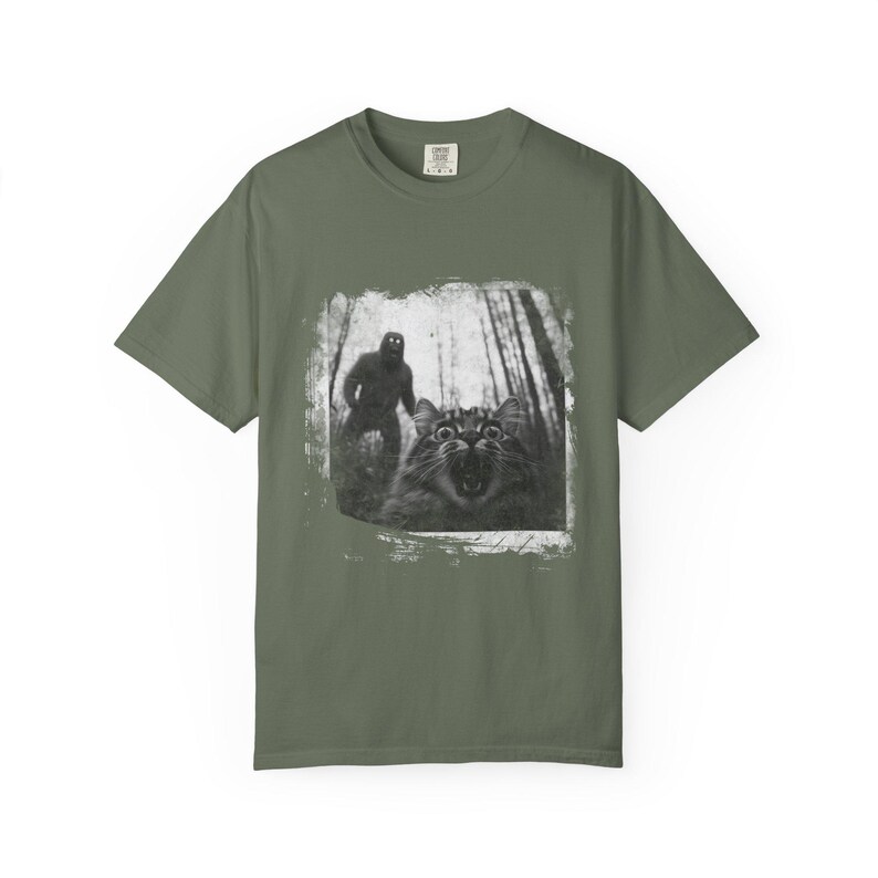 Found Footage Selfie Cat Bigfoot Halloween Monster Shirt, Funny Cat Shirt, Cat lover T Shirt, Big Foot Shirt, Horror Shirt, Spooky Shirt image 5